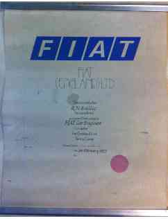 1973 Lotus certificate